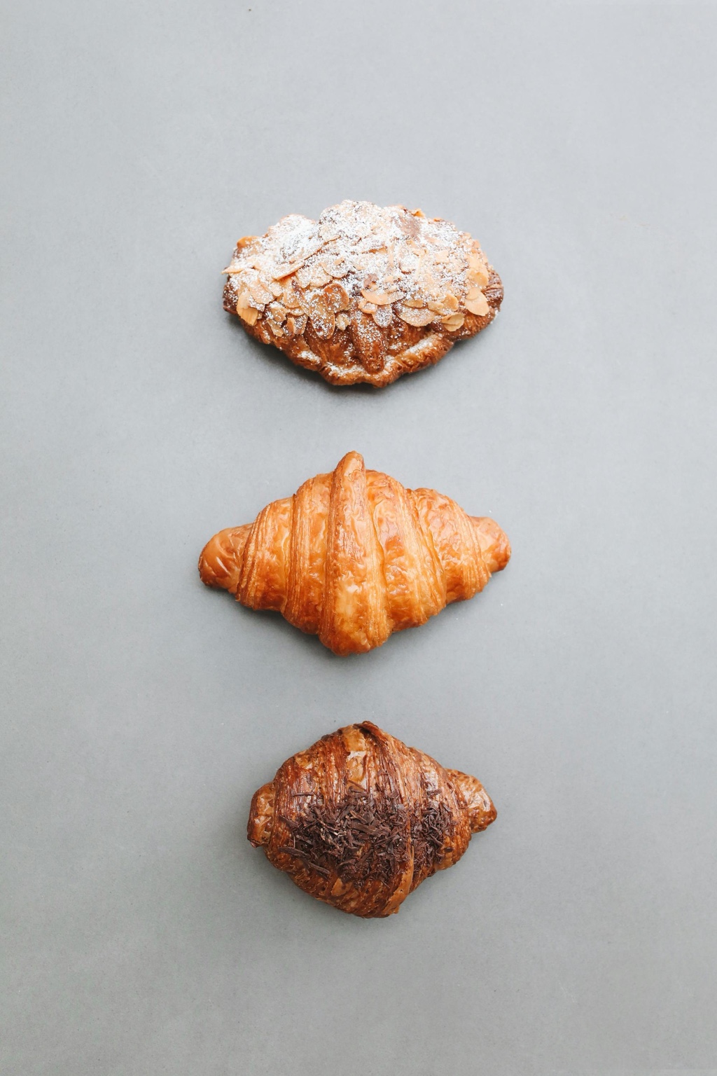 three varieties of croissants