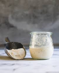 Starter being fed in a jar