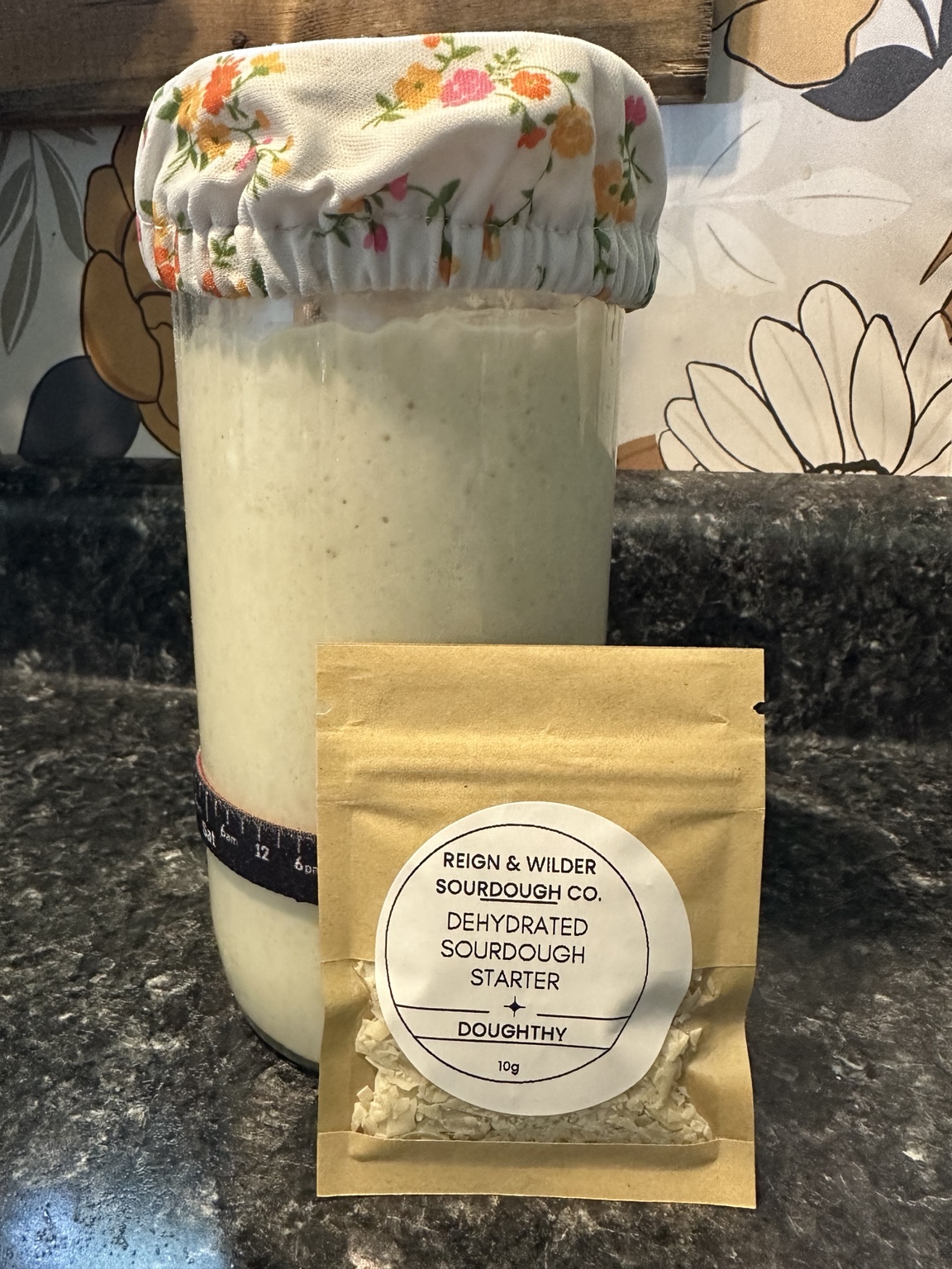 Fresh and dehydrated sourdough starter from Reign and Wilder