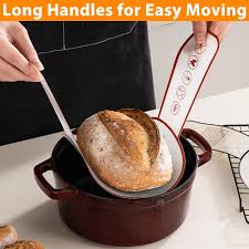 Bread sling used to lower dough into a Dutch oven